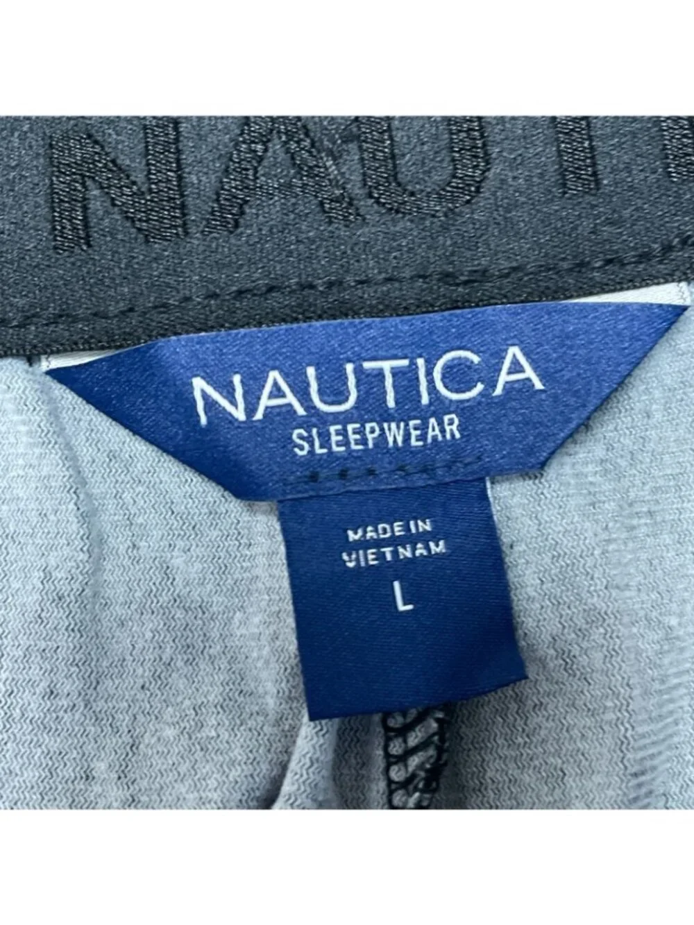 NWT 2-Pack  Nautica Men's Large Fleece Lounge Pants Black & Blue Comfort i2005